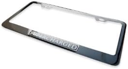 Supercharged Black License plate frame set US Canada powdercoated stainless steel (2 units)