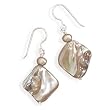 Cultured Freshwater Pearl and Shell French Wire Earrings