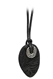 Marc O Polo Collier (schwarz) aus gewachster Baumwolle mit Verschluß in Silber und einem Anhänger aus Lavastein, P4202442