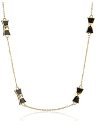 kate spade new york "Locked In" Black Bow Scatter Necklace, 32"