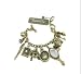 Bijou vintage bronze bracelet miroirs, horloges, pendules fausses perles