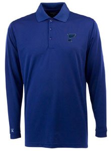 St Louis Blues Long Sleeve Polo Shirt (Team Color) - Medium