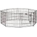 Midwest® Exercise Pen with Walk-Thru Door, 24, Black