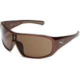 PUMA Eyewear Men's Visor PU15041 Sunglasses,Brown frame/Brown lens,one size