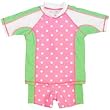 Girls Candy Pink Two Piece Rashguard Swim Suit