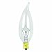 Feit Electric 40CFC/15-130 40-Watt Flame Tip Bulb with Chandelier Candelabra Base, Clear, 15 Pack