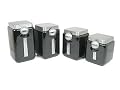 Oggi 5324.3-4 Black Canister Set with Stainless Steel Lids 4-pc.