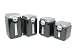 Oggi 5324.3-4 Black Canister Set with Stainless Steel Lids 4-pc.