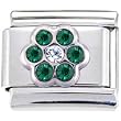 Crystal Gem May Birthstone Daisy Italian Charm
