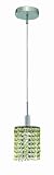 Elegant Lighting 1281D-R-R-LP/RC Mini 8-Inch High 1-Light Chandelier, Chrome Finish with Light Peridot (Light Green) Royal Cut RC Crystal