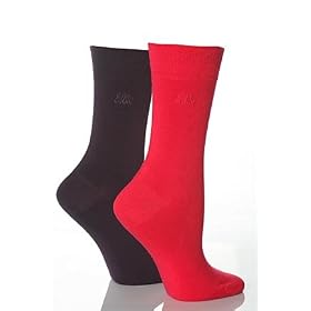 Ladies 2 Pair Elle Plain Bamboo Fibre Sock