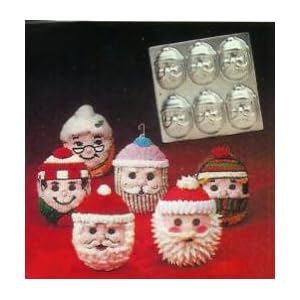 Wilton Mini Holiday Santa Faces Cake Pan (502-3878, 1983) ~ 6 Cavity ~ Retired by