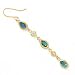 14K DANGLE EARRINGS W/ 6X4MM BLUE TOPAZ & CZ