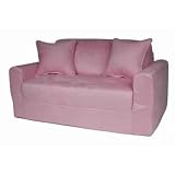 Fun Furnishings  Sofa Sleeper, Pink Micro Suede