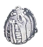 Solid Sterling Silver Baseball Glove Charm Approximately 3/4 Tall