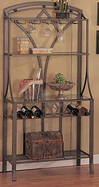 Kitchen: Brown Metal Wine Rack