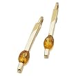 14K Yellow Gold Oval Shape Citrine Earrings