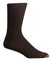 Gold Toe Men's Cotton Metropolitan Dress Sock, Brown, 3-Pack