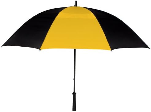 Leighton Eagle Vented Wind Resistant Manual Open Golf Umbrella 15008,One Size,Black/Gold