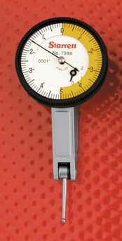Starrett B708AZ Black Dial Test Indicators With Dovetail Mount 0010 Graduation 0001 Range 0-5-0 Dial Reading