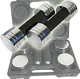 HANTELSET FITNESSHANTEL 2 x 0,5 bis 2,5kg CHROMHANTEL SCHWARZ HANTEL CHROM CHROMHANTELSET - 