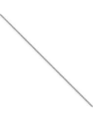 0.7mm Solid 14K White Gold High Polish Classic Square Wheat Link Chain Necklace with Lobster-Claw Clasp - 16" inches