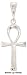 Sterling Silver Large Diamond Cut Ankh Charm