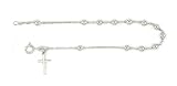 7 Rosary Sterling Silver Bracelet (0.75 X 0.3 Cross)