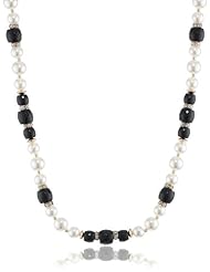 Napier Gold-Tone Pearl and Jet Strand Necklace, 42"
