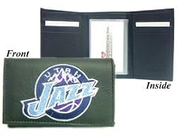 Utah Jazz Embroidered Leather Tri-Fold Wallet - Basketball Sports Merchandise