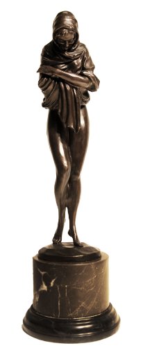 Bronze Art Deco Alonzo The Shawl Sculpture Hand Crafted Statue