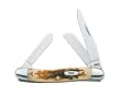 Case Cutlery 042 Case Medium Stockman Pocket Knife with Stainless Steel Blades, Amber Bone