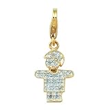 14K 0.8 grams Yellow Gold Diamond 0.08CT Boy Charm