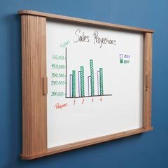 Childrens Toyshop  Toys : BLT28060 - Tambour Door Enclosed Dry Erase Board Cabinet