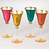 Hand-blown Tuscany Gilded Wine Glass Set