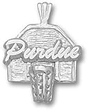 Purdue Boilermakers Solid Sterling Silver ''PURDUE'' Backboard Pendant