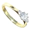 Eighteen Carat Gold Diamond Three Stone Ring