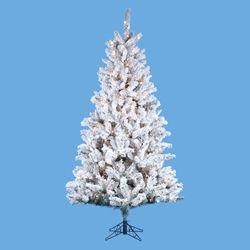 9' Pre-Lit Flocked Norway Pine Christmas Tree - Clear Lights
