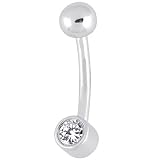 14K White Gold .15 ct tw Bezel Set Genuine Diamond Belly Ring 31S5k63wq4L. SL160 14K White Gold .15 ct tw Bezel Set Genuine Diamond Belly Ring