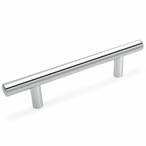 Cosmas 305-96CH Polished Chrome Cabinet Hardware Euro Style Bar Handle Pull, 3-3/4