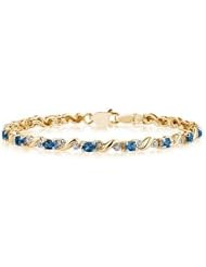10k Yellow Gold Diamond and Sapphire Bracelet