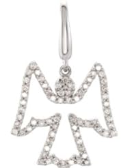 14K White Gold 1/3 ct. Diamond Angel Charm
