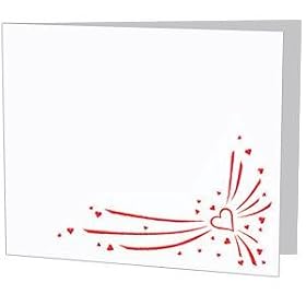 Red Heart foil on white cardboard photo folder frame Our price is for 50 pcs - 4x6