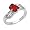 7x5MM 1.20 CT Garnet & Diamond Ring In Sterling Silver In Size 6 (Available in Sizes 6 - 9)