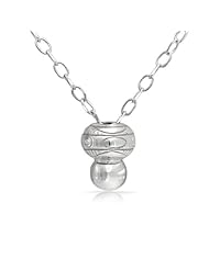 Bling Jewelry 925 Sterling 27in Bevel Pendant Necklace Beads Charms