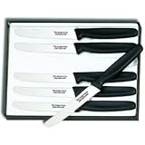 6-Piece Steak Set, Wavy, Round Tip, Black Nylon