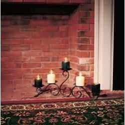 Candlesticks Black Wrought Iron, 26w x 10h by The Renovators Supply