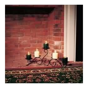 Candlesticks Black Wrought Iron, 26"w x 10"h