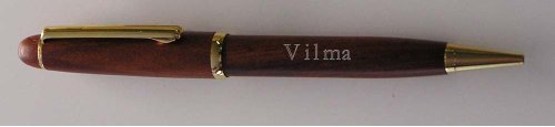 Engraved rosewood pen with name: Vilma