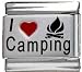 Clearly Charming I Heart Camping Red Heart Laser Italian Charm